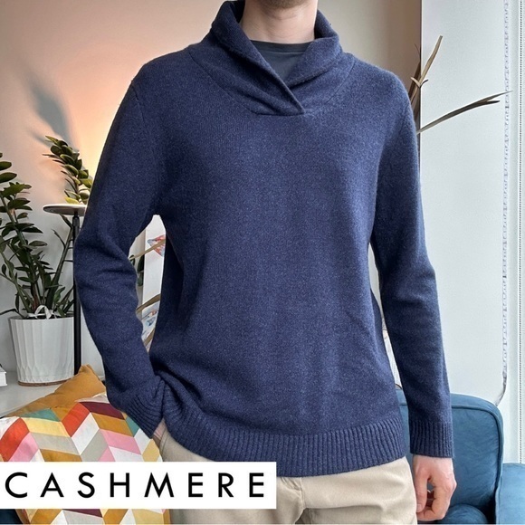 McCarren & Sons Cashmere Thick Navy Blue Long Sleeve Sweater XL - Picture 1 of 12